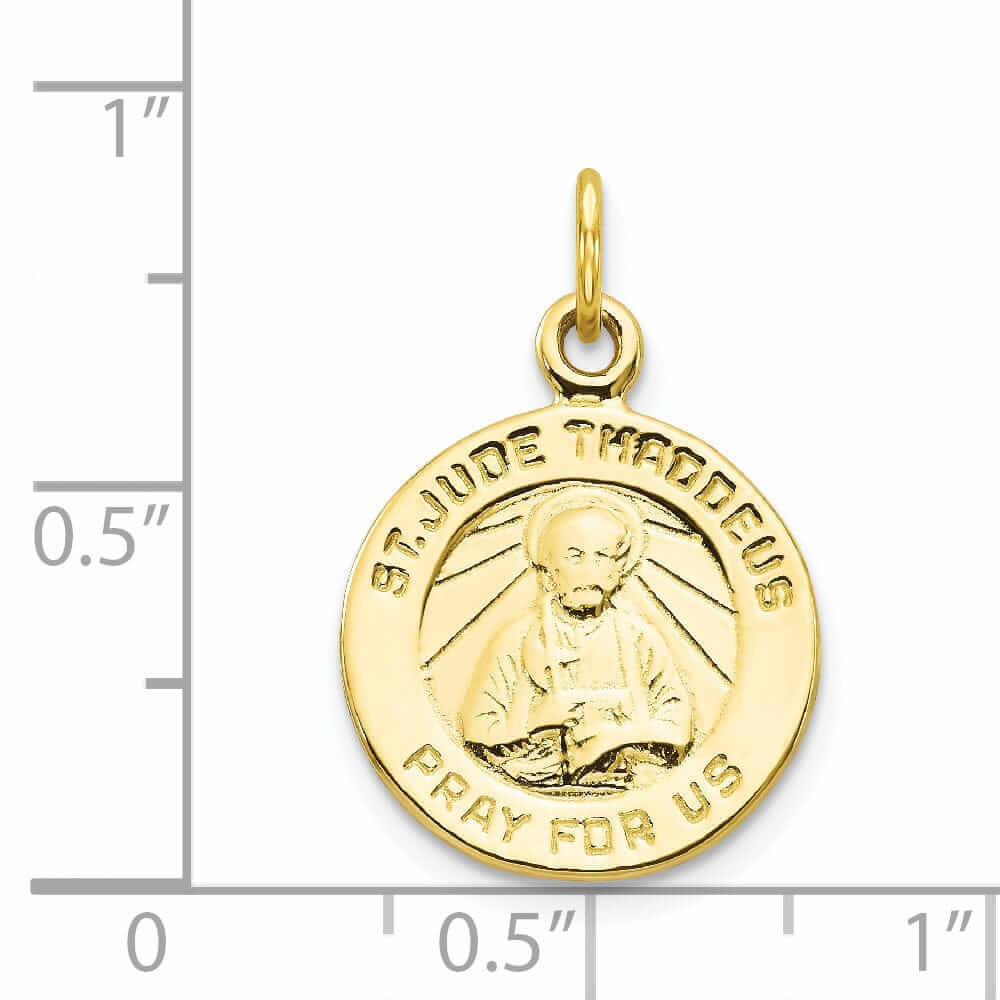 10k Yellow Gold Polished St Jude Medal Pendant