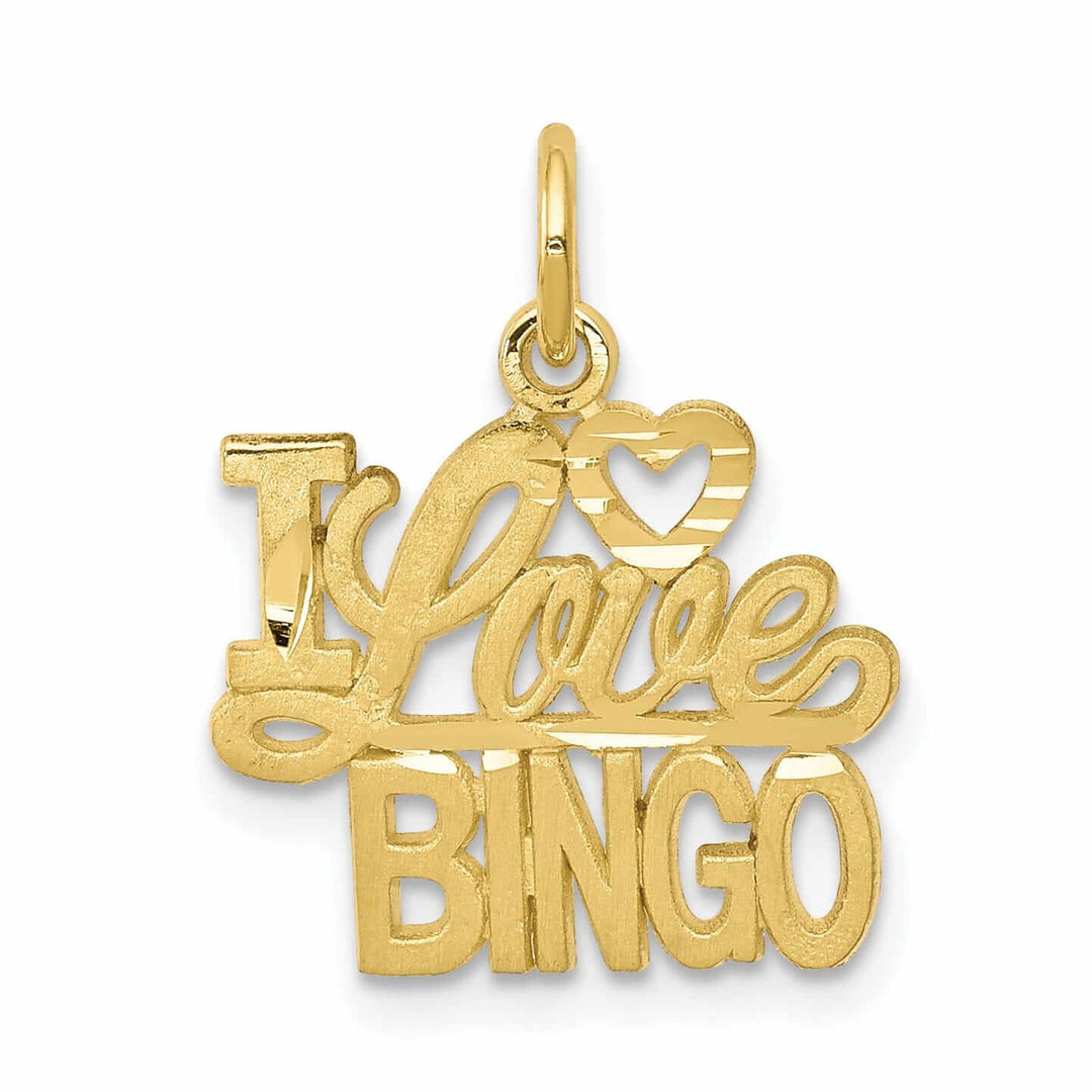 10k Yellow Gold Talking I Love Bingo Pendant