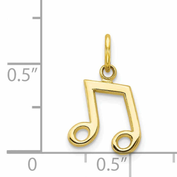 10k Yellow Gold Polished Musical Note Pendant