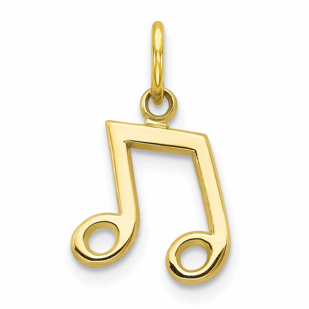 10k Yellow Gold Polished Musical Note Pendant