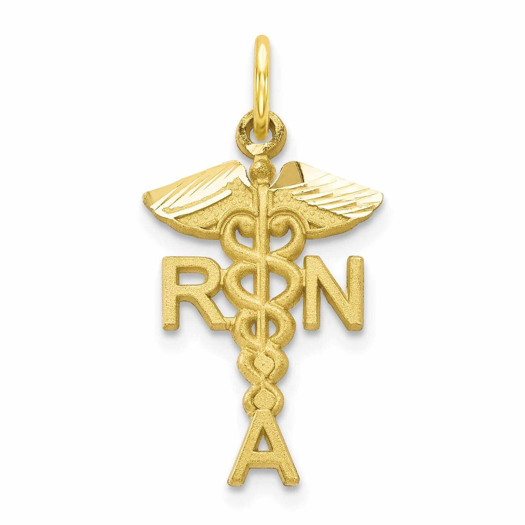 10k Yellow Gold Polish Registered Nurse Pendant