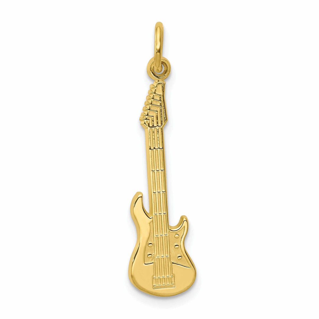 10k Yellow Gold Polished Finish Guitar Pendant