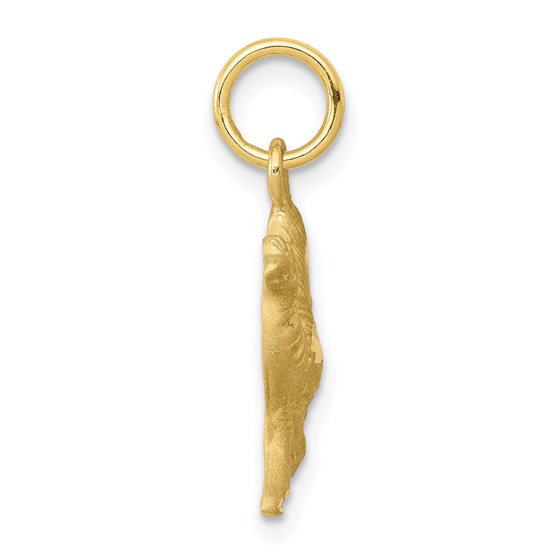 Solid 10k Yellow Gold Polished Camel Pendant