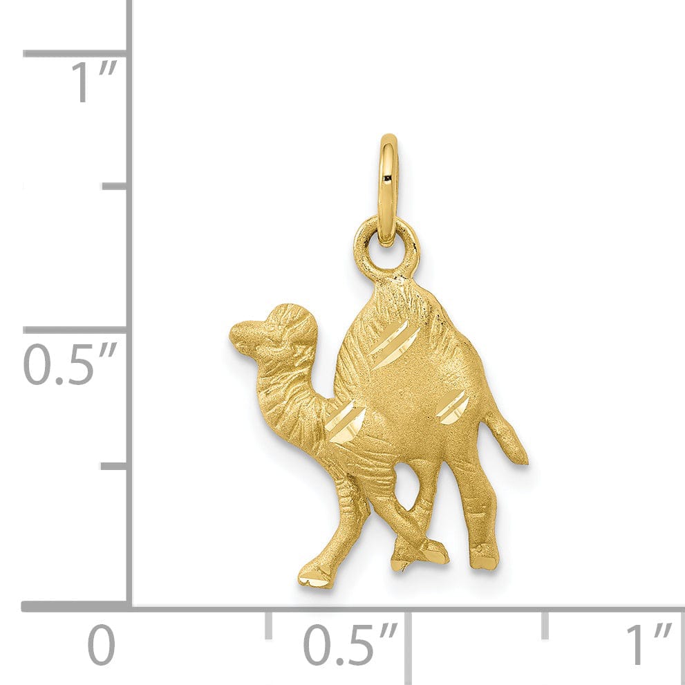 Solid 10k Yellow Gold Polished Camel Pendant
