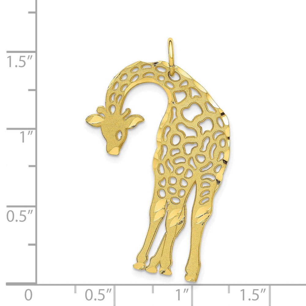 Solid 10k Yellow Gold Polished Giraffe Pendant