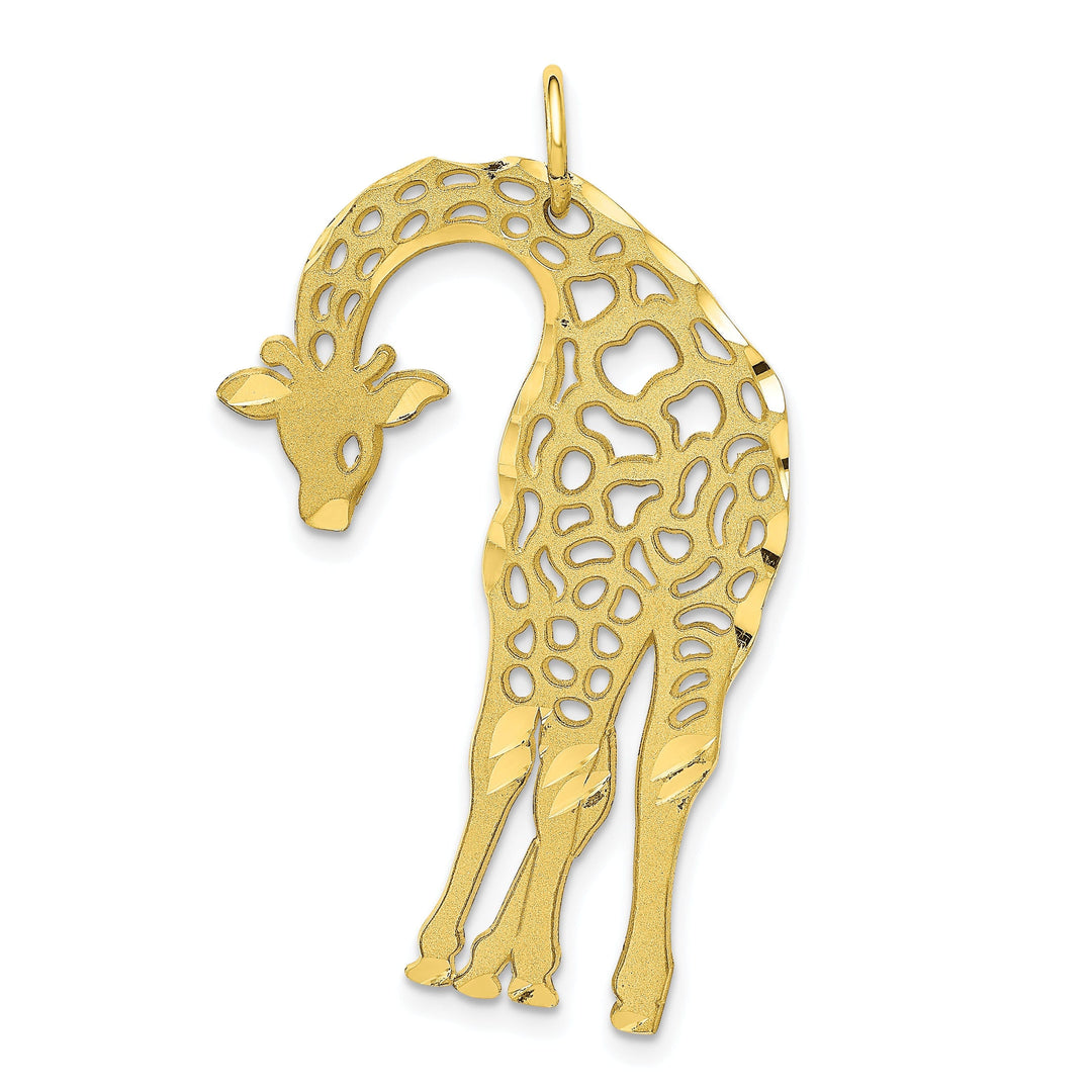 Solid 10k Yellow Gold Polished Giraffe Pendant