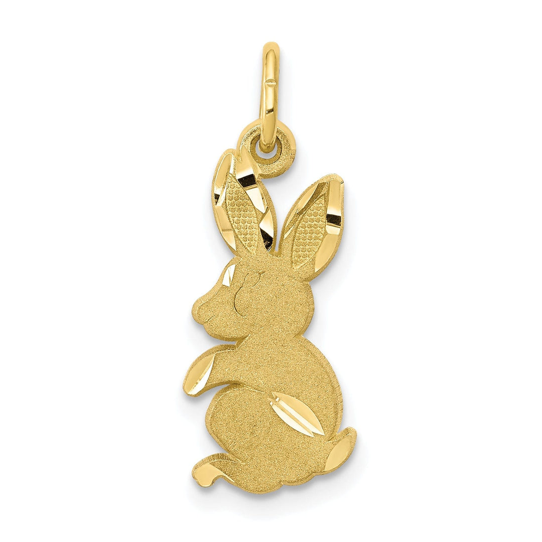 Solid 10k Yellow Gold Baby Bunny Rabbit Pendant