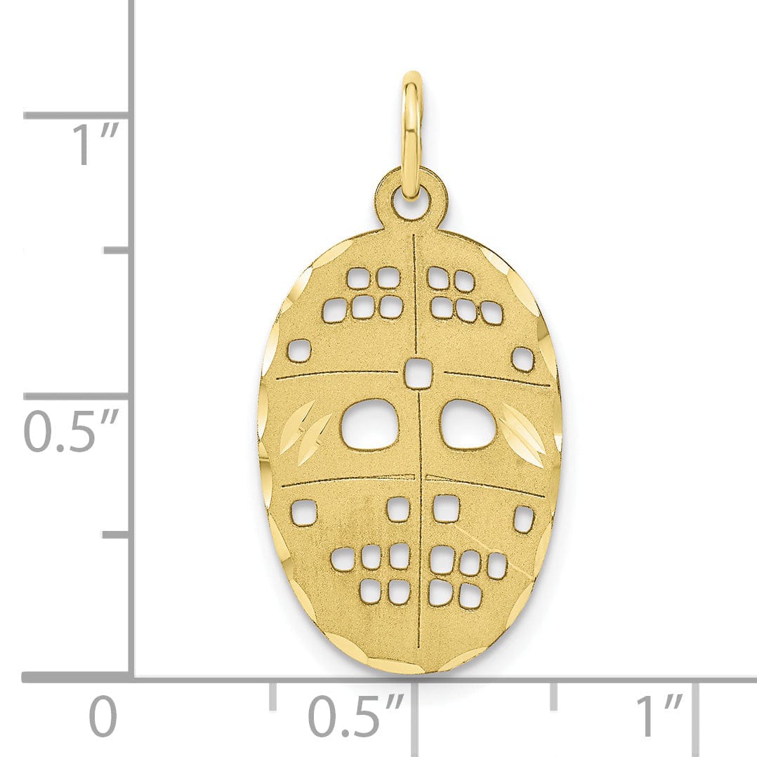 Solid 10k Yellow Gold Hockey Mask Charm Pendant