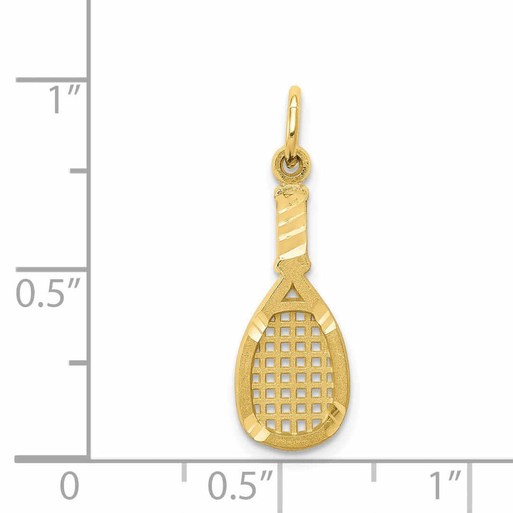 10k Yellow Gold Racquetball Racquet Pendant