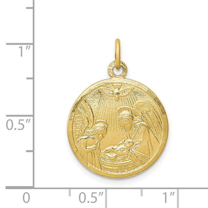 Solid 10k Yellow Gold Baptism Disc Pendant