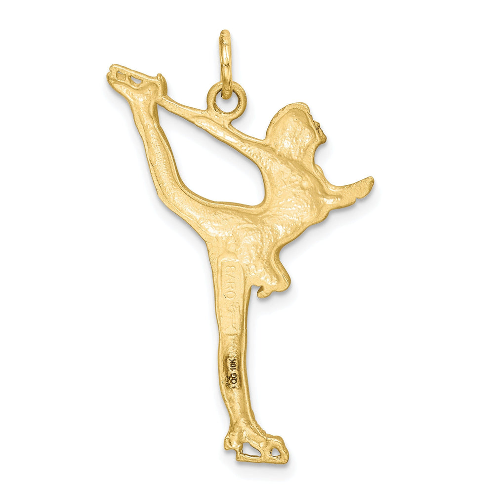 Solid 10k Yellow Gold Figure Skater Pendant
