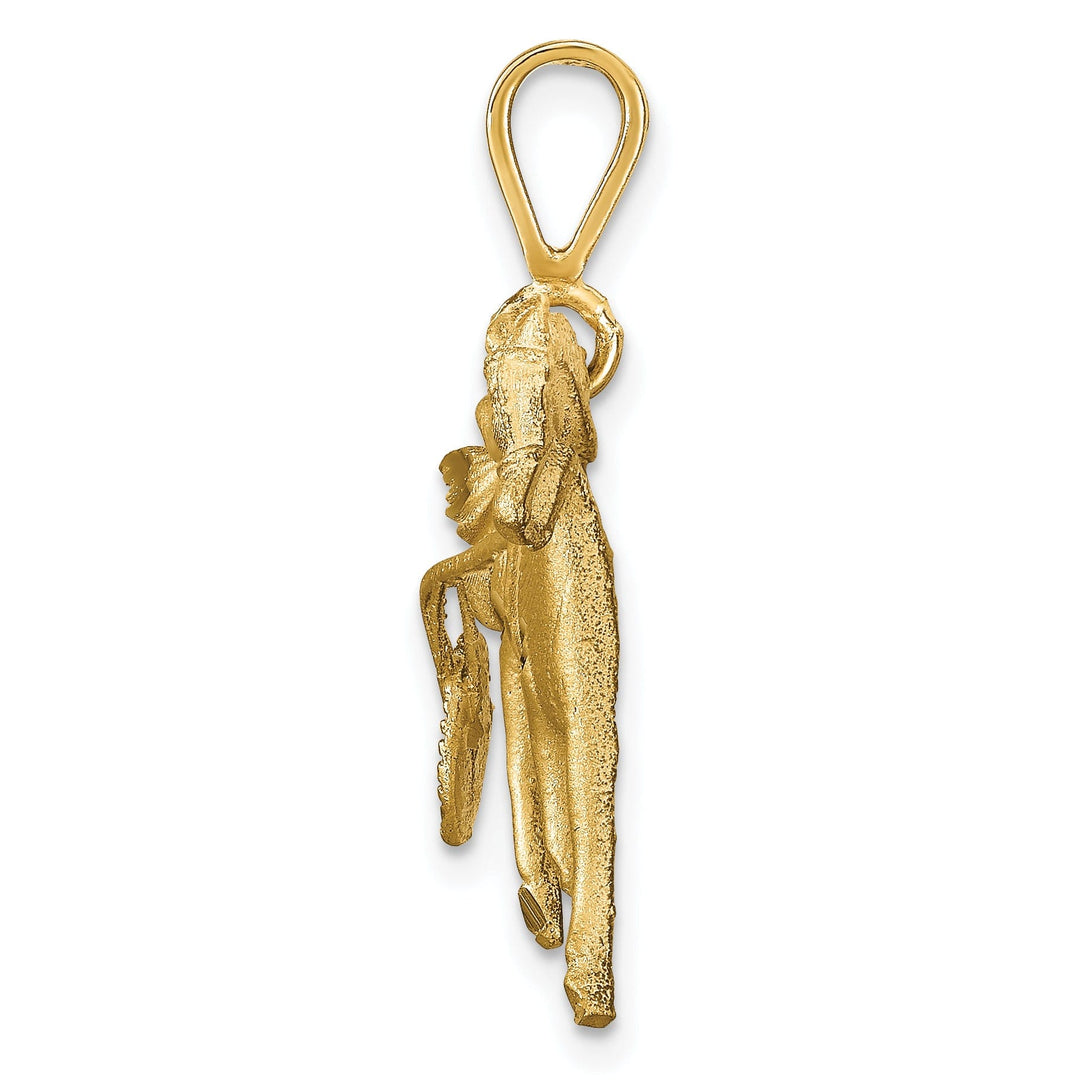 Solid 10k Yellow Gold Horse Racing Pendant