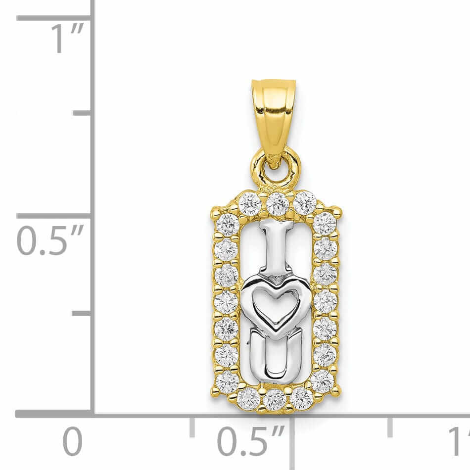 10k Yellow Gold I Love You with Heart Pendant