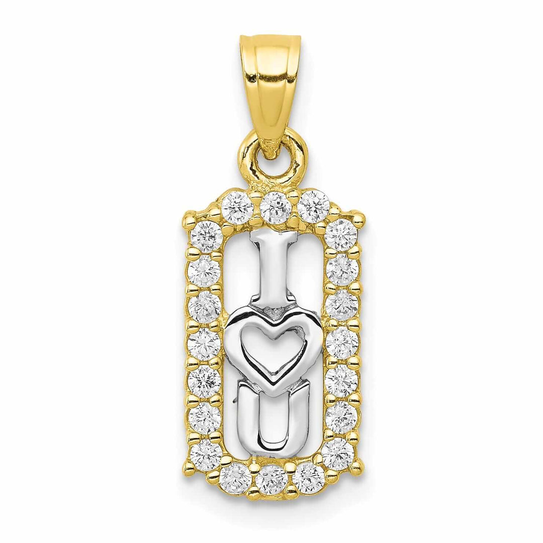 10k Yellow Gold I Love You with Heart Pendant
