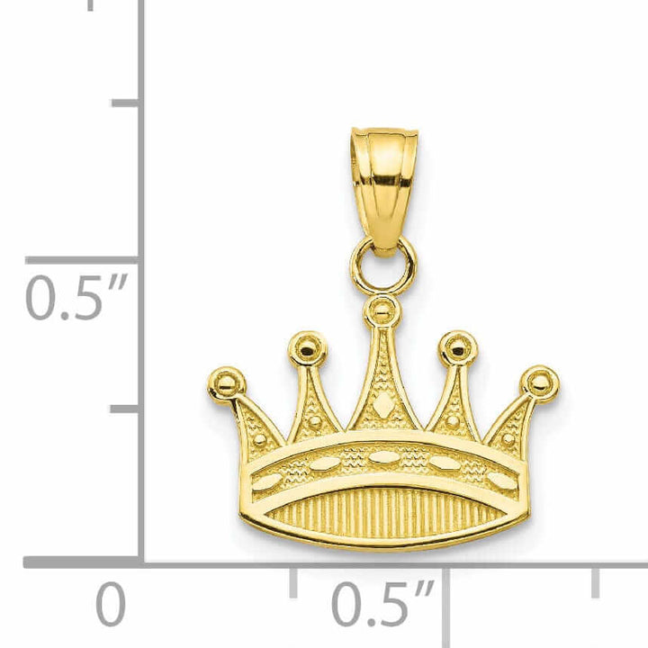 10k Yellow Gold Polished Finish Crown Pendant