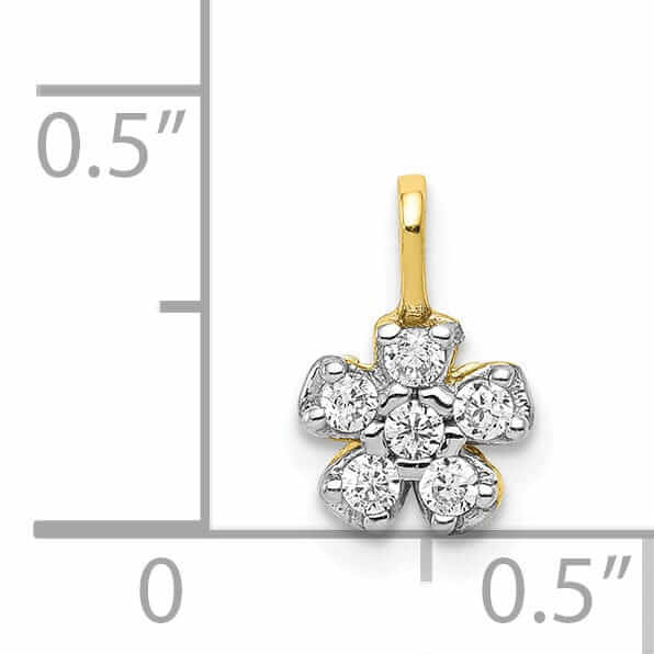 10k Yellow Gold Polished Small Flower Pendant