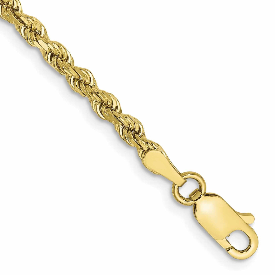 10k Yellow Gold Diamond Cut Rope Anklet 2.75MM