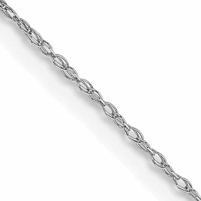 10k White Gold Carded Cable Rope Chain 0.5MM Thickness