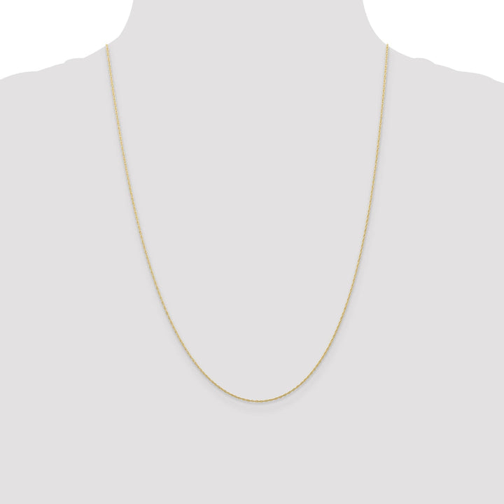10k Yellow Gold Carded Cable Rope Chain 0.5MM wide