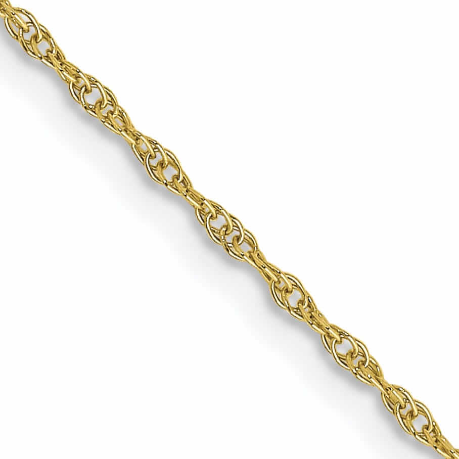 10k Yellow Gold Carded Cable Rope Chain 0.95MM