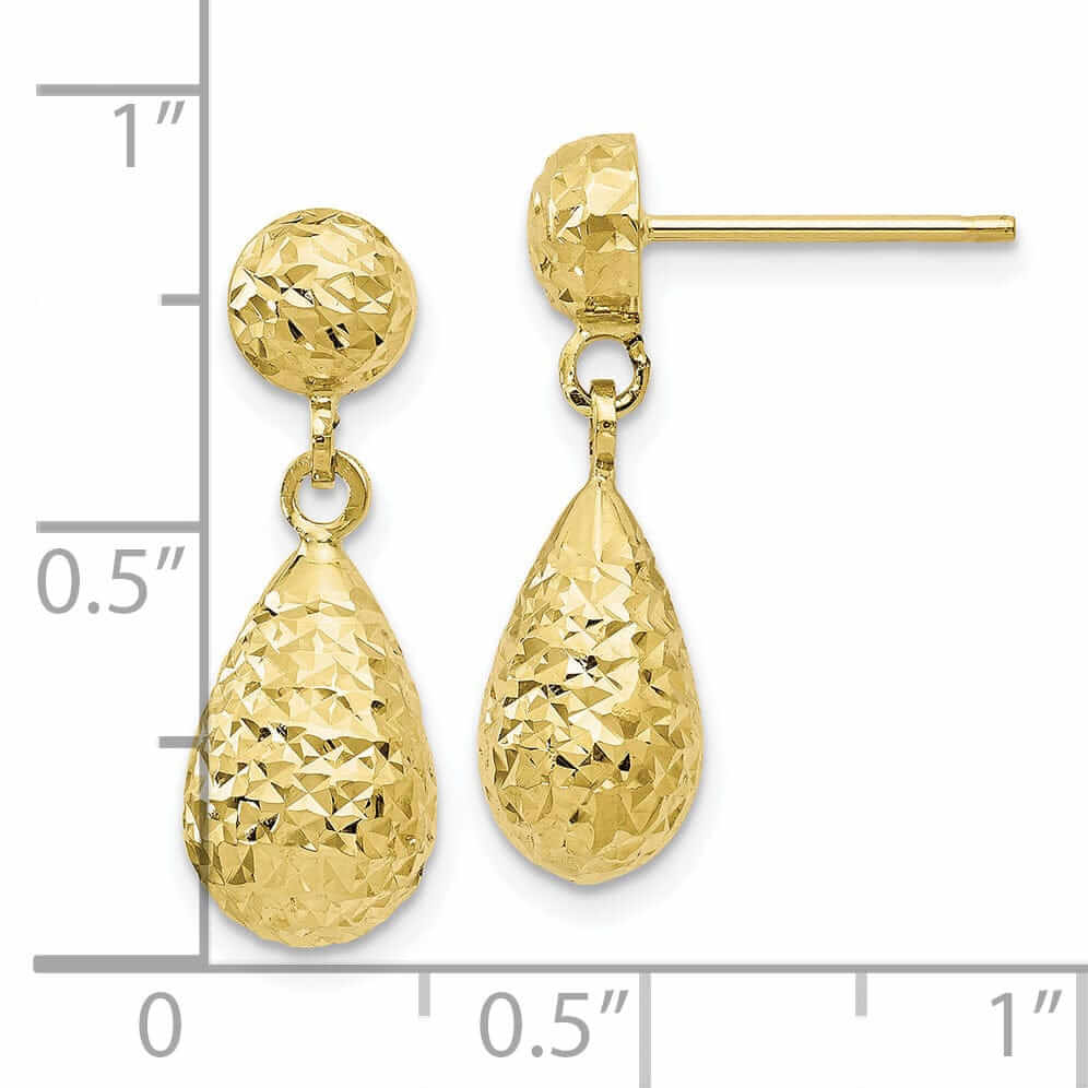 10kt Yellow Gold D.C Post Dangle Earrings