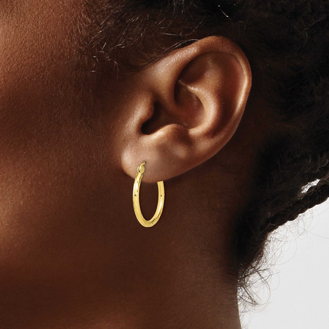 10kt Yellow Gold Textured Hinged Hoop Earrings
