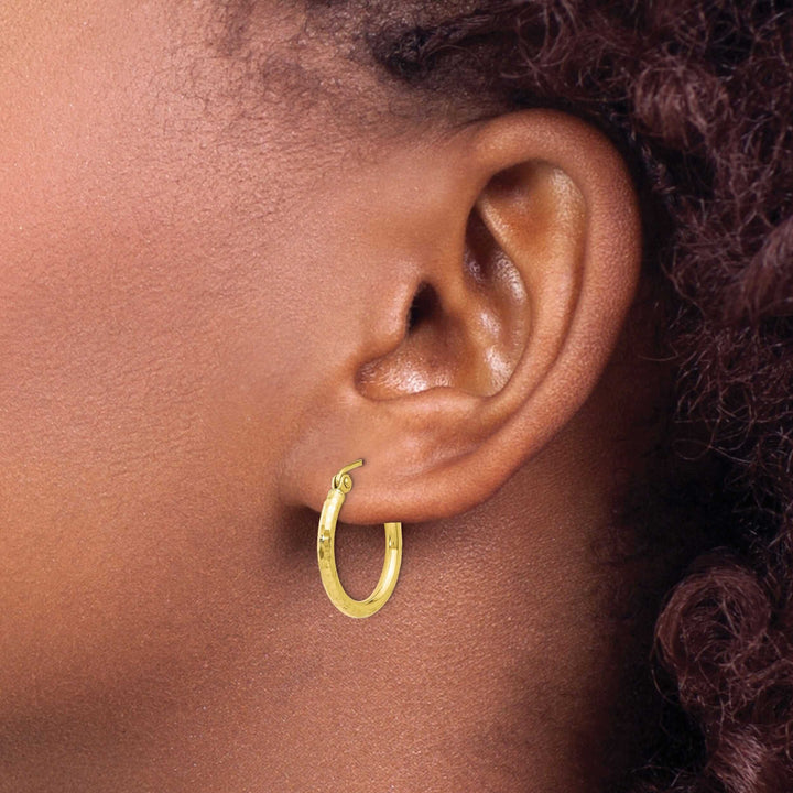 10kt Yellow Gold D.C Hinged Hoop Earrings