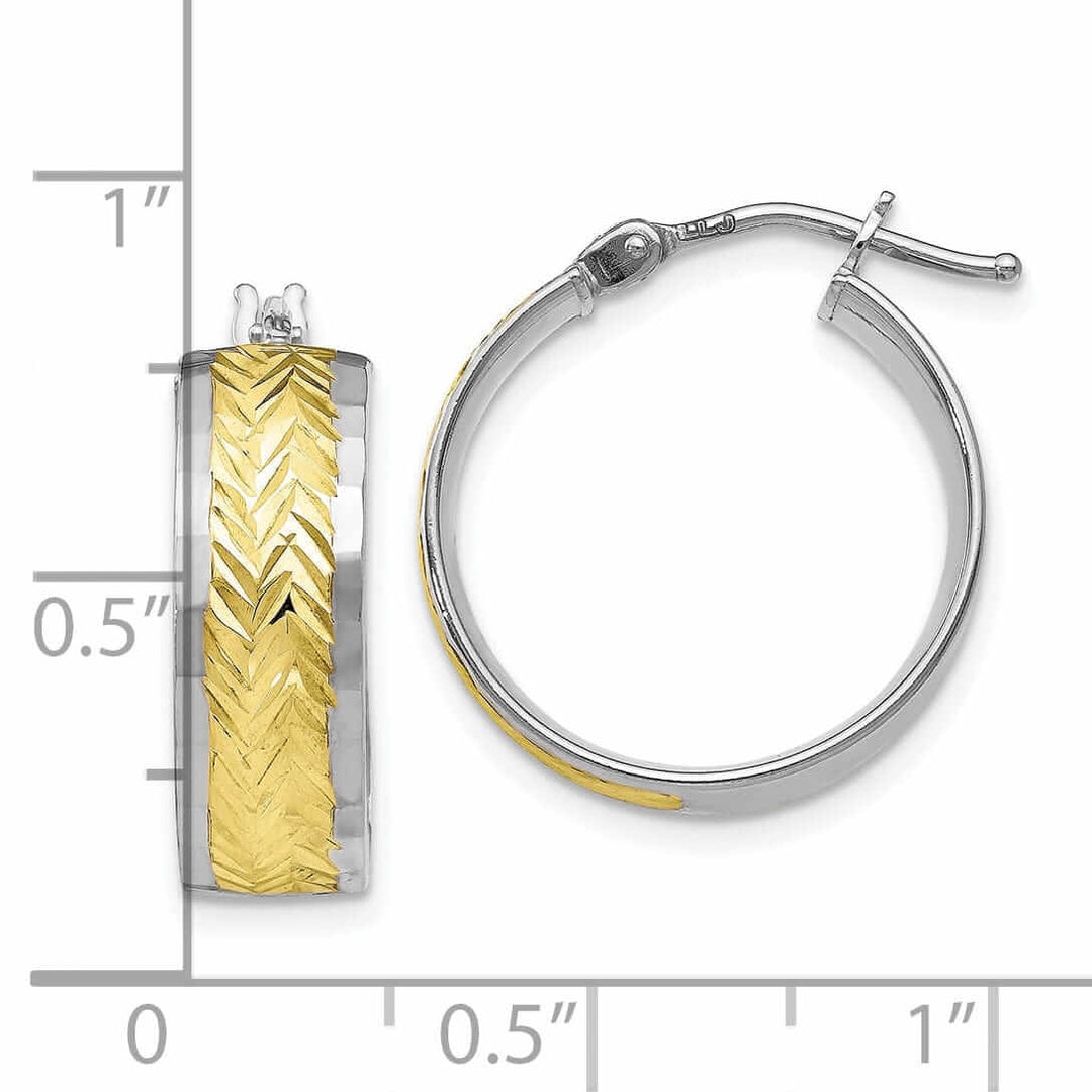 10kt White Gold Yellow Rhodium D.C Earrings