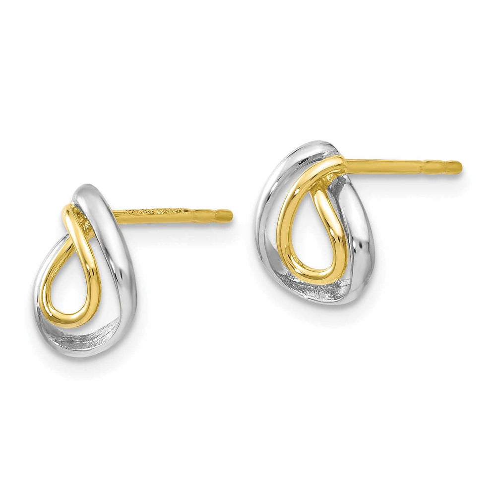 10k Two Tone Gold Polished Post Earrings
