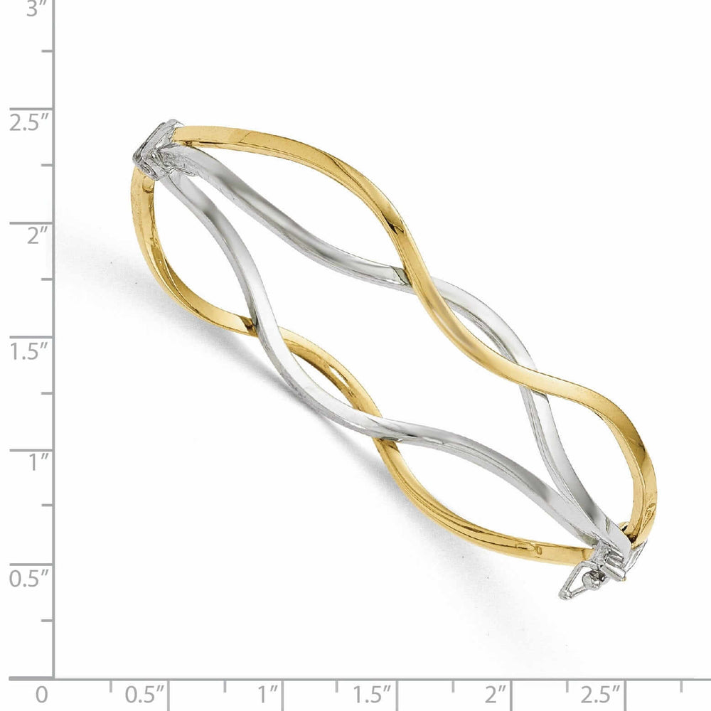 10kTwo Tone Gold Polish Twisted Bangle Bracelet