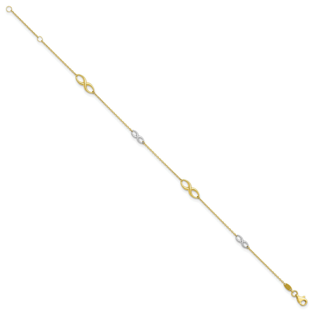 Leslies 10k Two Tone Gold Polished Anklet