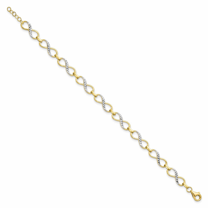 10k Two Tone Gold Infinity Fancy Bracelet