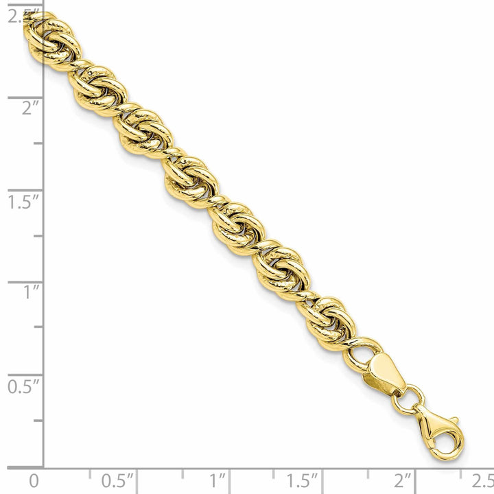 10k Yellow Gold Polished Fancy Link Bracelet