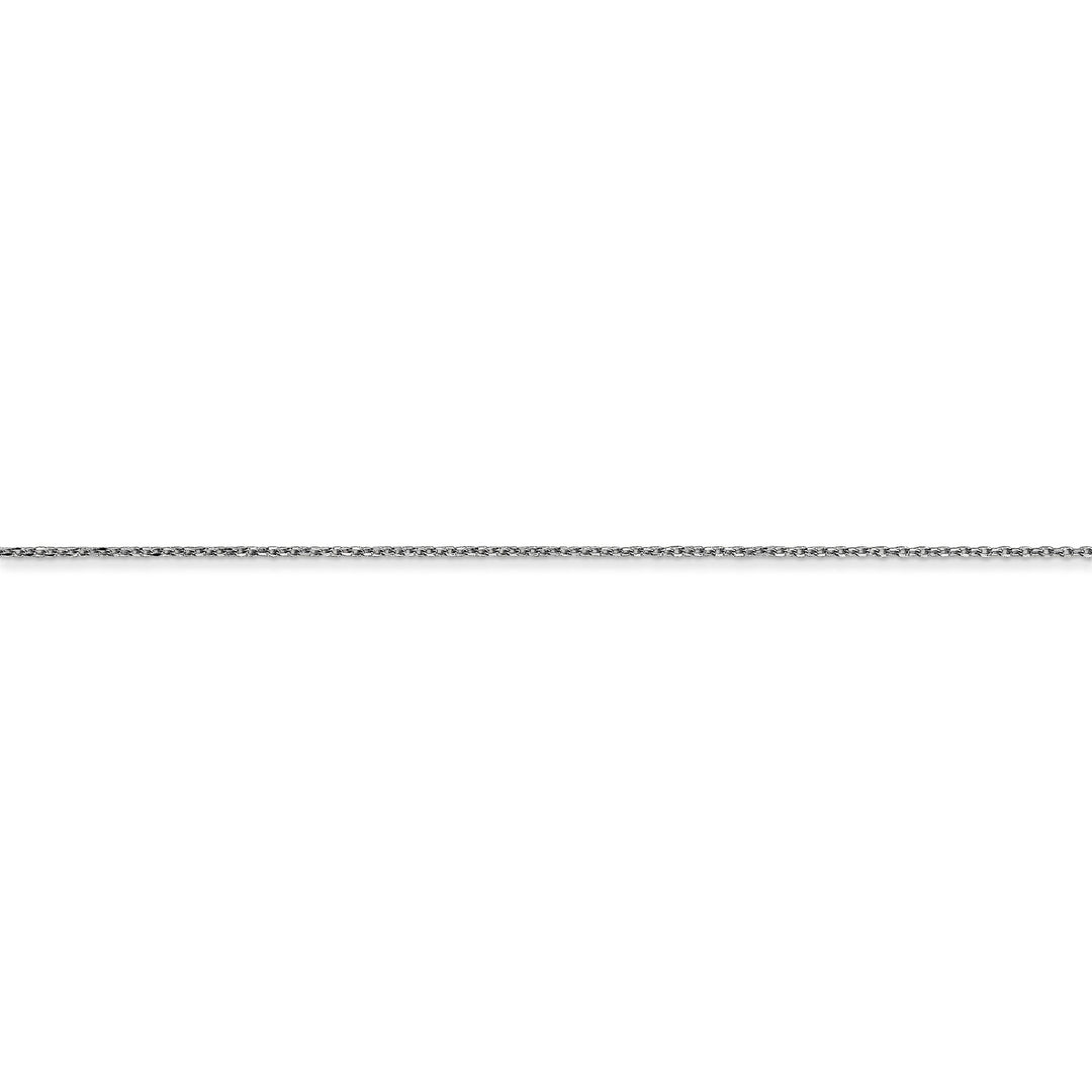 10k White Gold Solid Diamond Cut Cable Chain .05MM wide