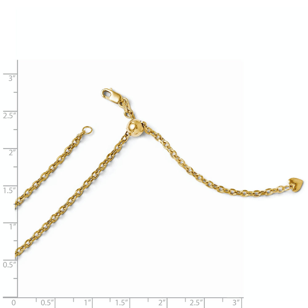 14k Yellow Gold Adjustable Semi Solid Chain