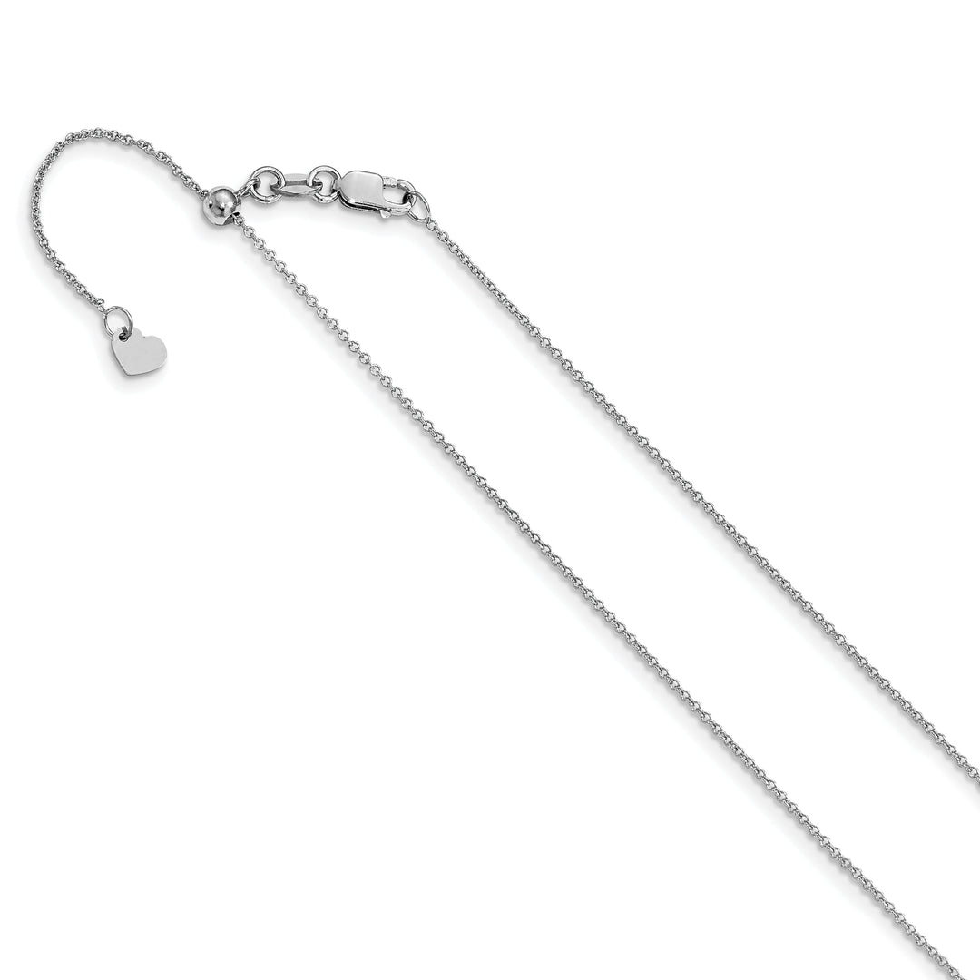 14k White Gold Adjustable .7mm Cable Chain