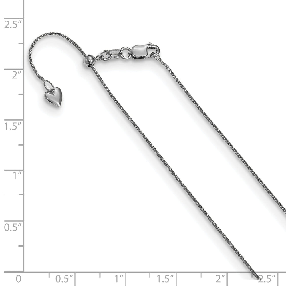 14k White Gold Adjustable .85mm Wheat Chain
