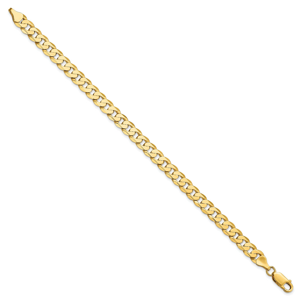 14k Yellow Gold 6.75mm Beveled Curb Bracelet