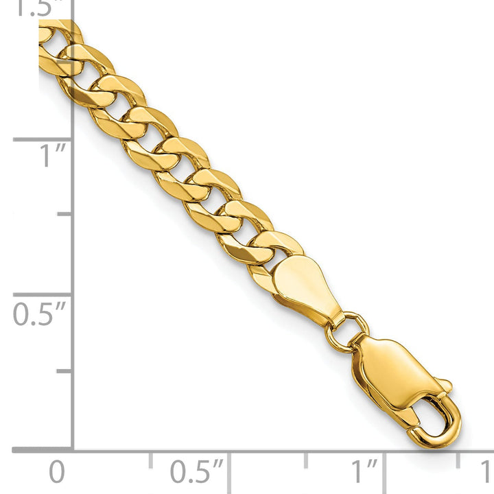 14k Yellow Gold 4.5mm Beveled Curb Bracelet
