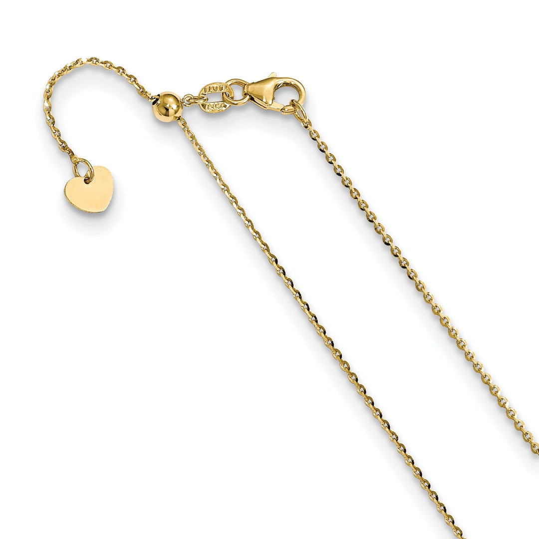 14k Yellow Gold Oval Link Adjustable Chain