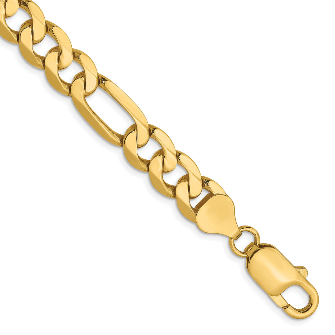 Leslie 14k Yellow Gold 7.5mm Flat Figaro Chain