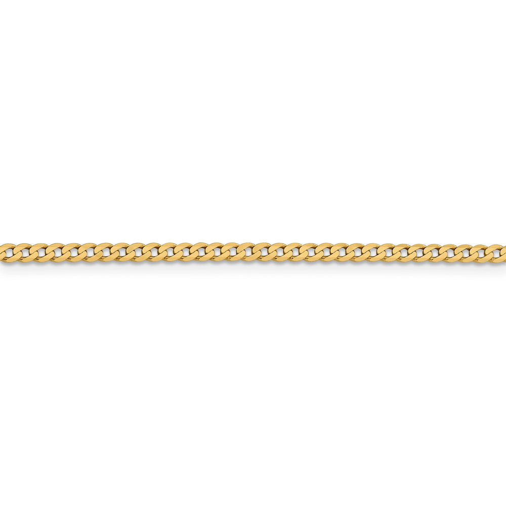14k Yellow Gold 2.3mm Flat Beveled Curb Chain