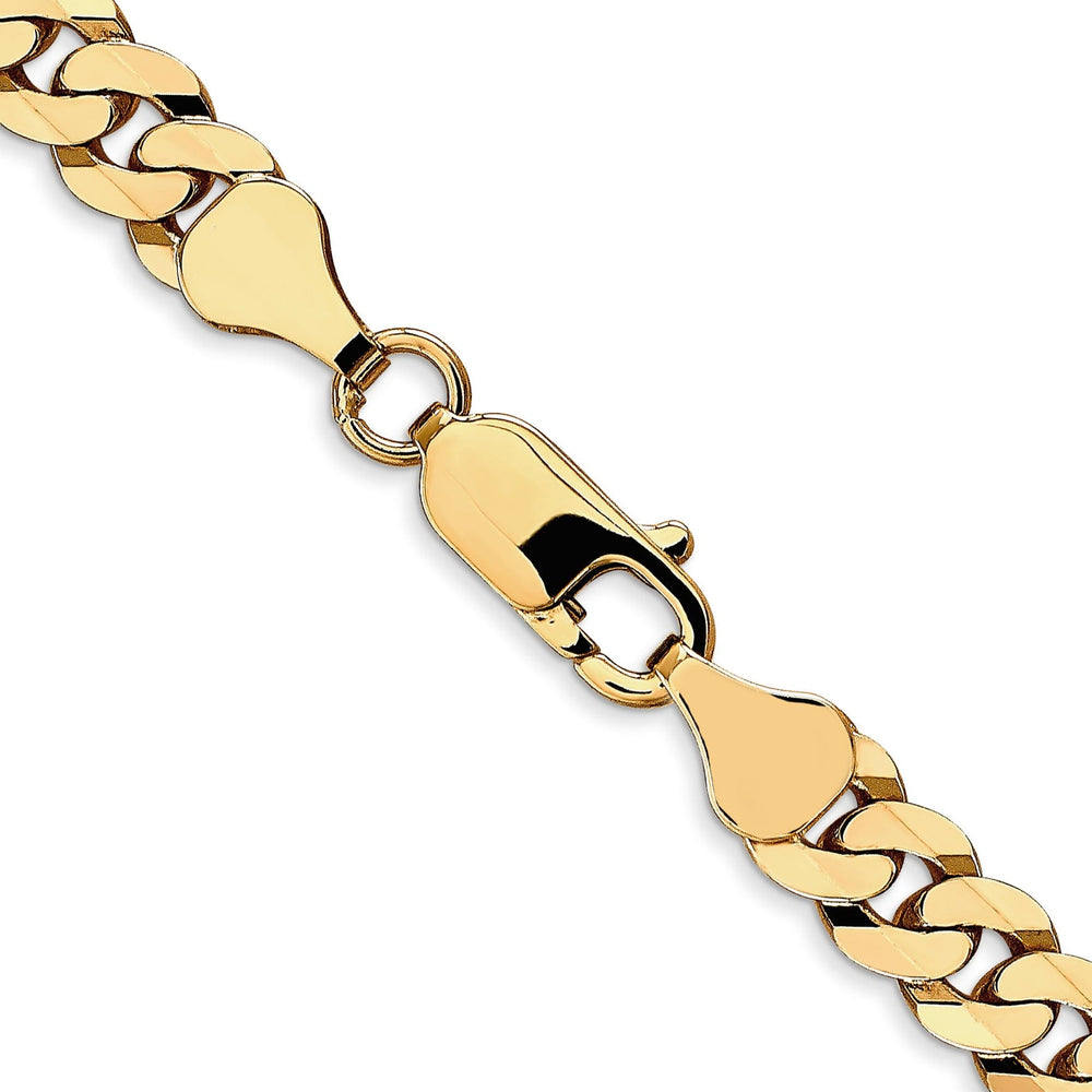 Leslie 14k Yellow Gold 6.1mm Beveled Curb Chain