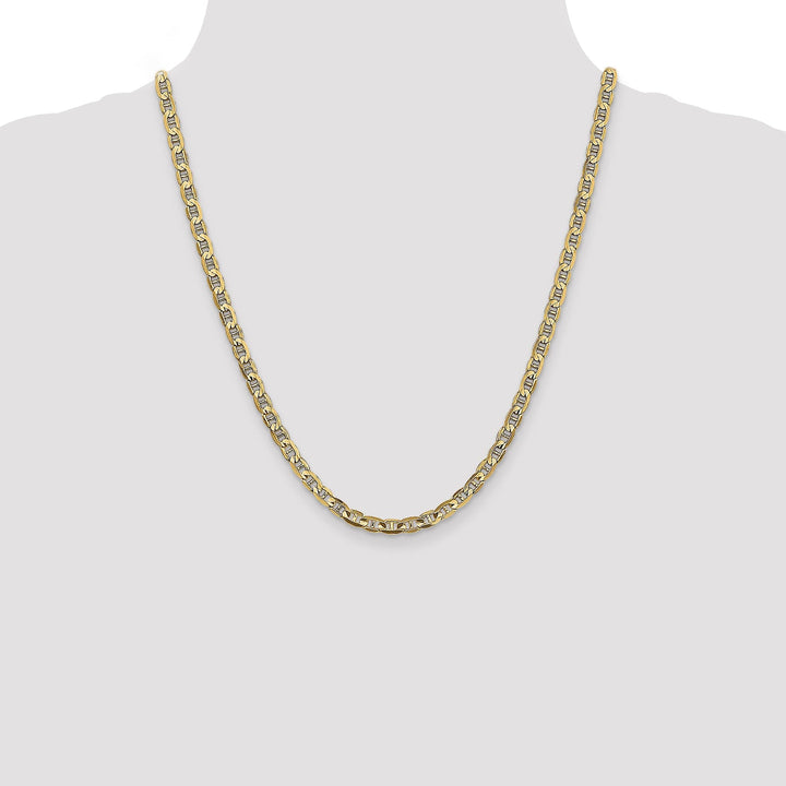 14k Yellow Gold 4.5mm Concave Anchor Chain