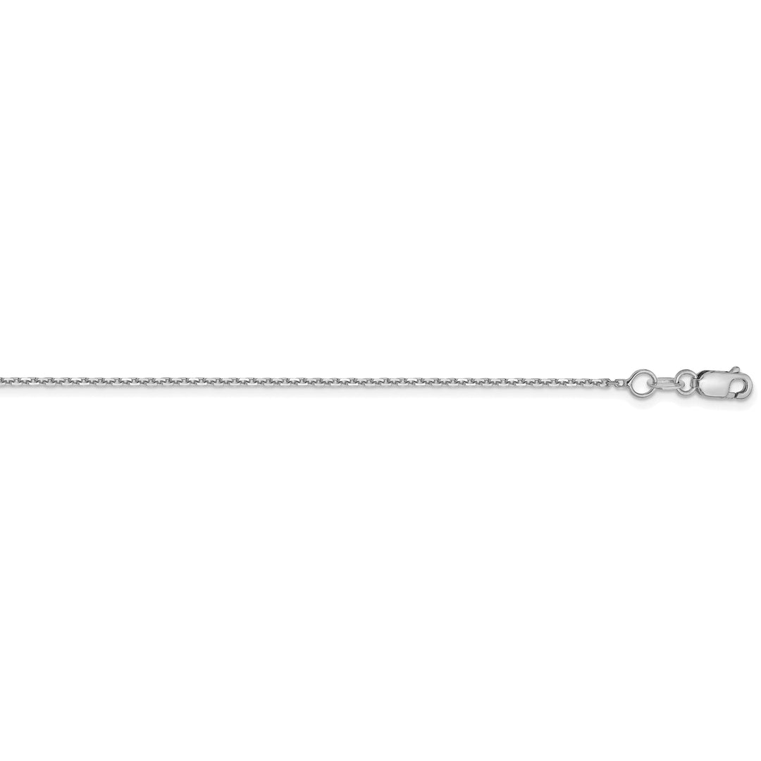 14K White Gold Diamond Cut Cable Chain