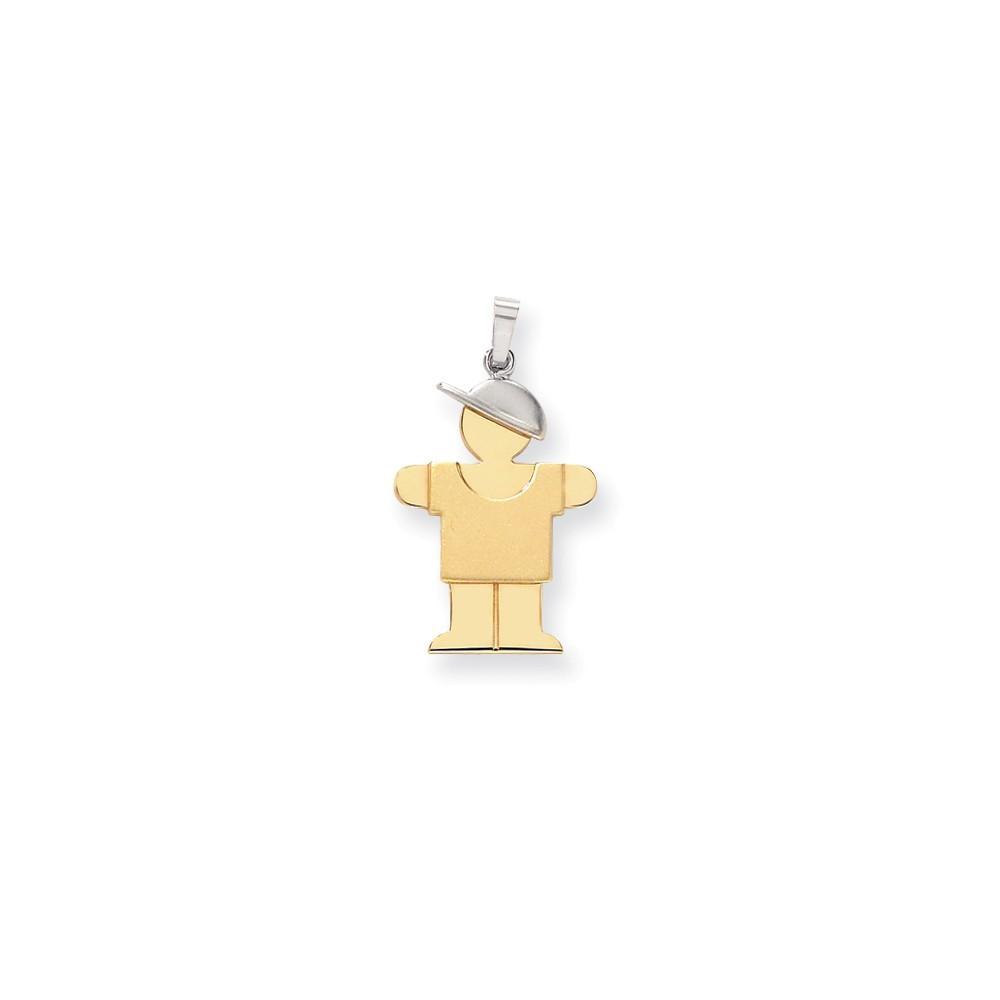 14 Two-tone Large Polished Hugs Boy With Hat Charm
