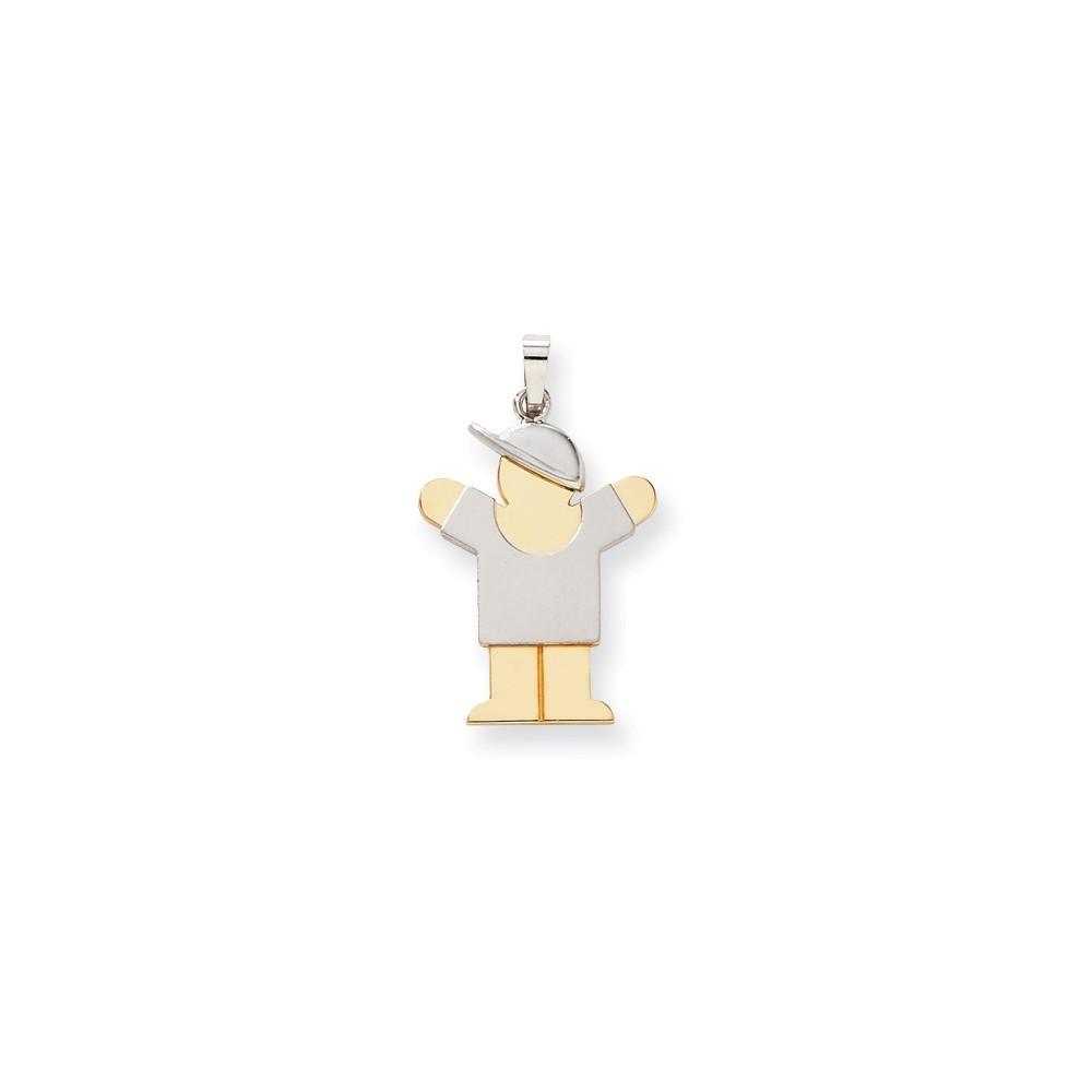 14 Two-tone Polished Large Boy With Hat Love Charm