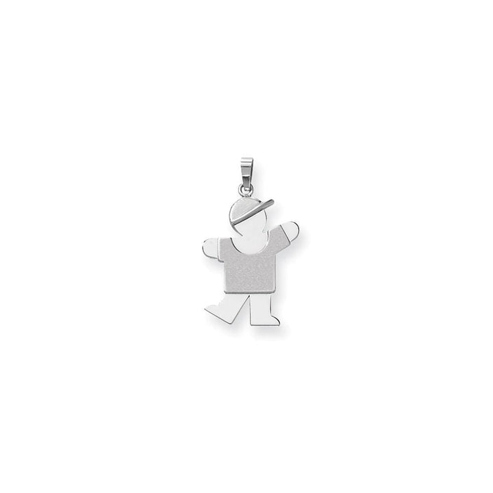 14 White Gold Solid Medium Boy With Hat Kiss Charm