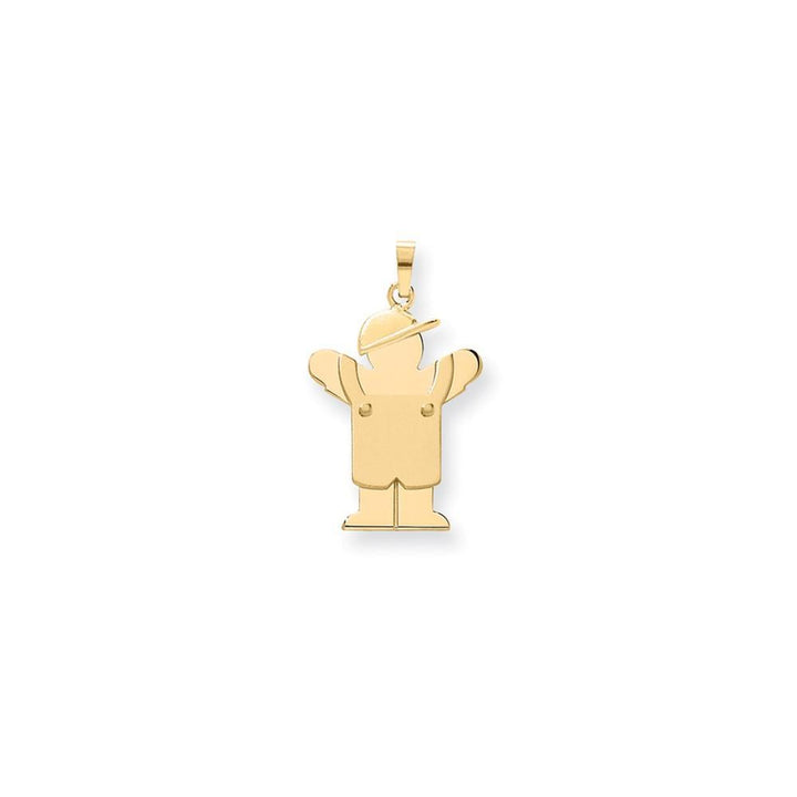 14 Yellow Gold Boy in Overalls With Hat Love Charm