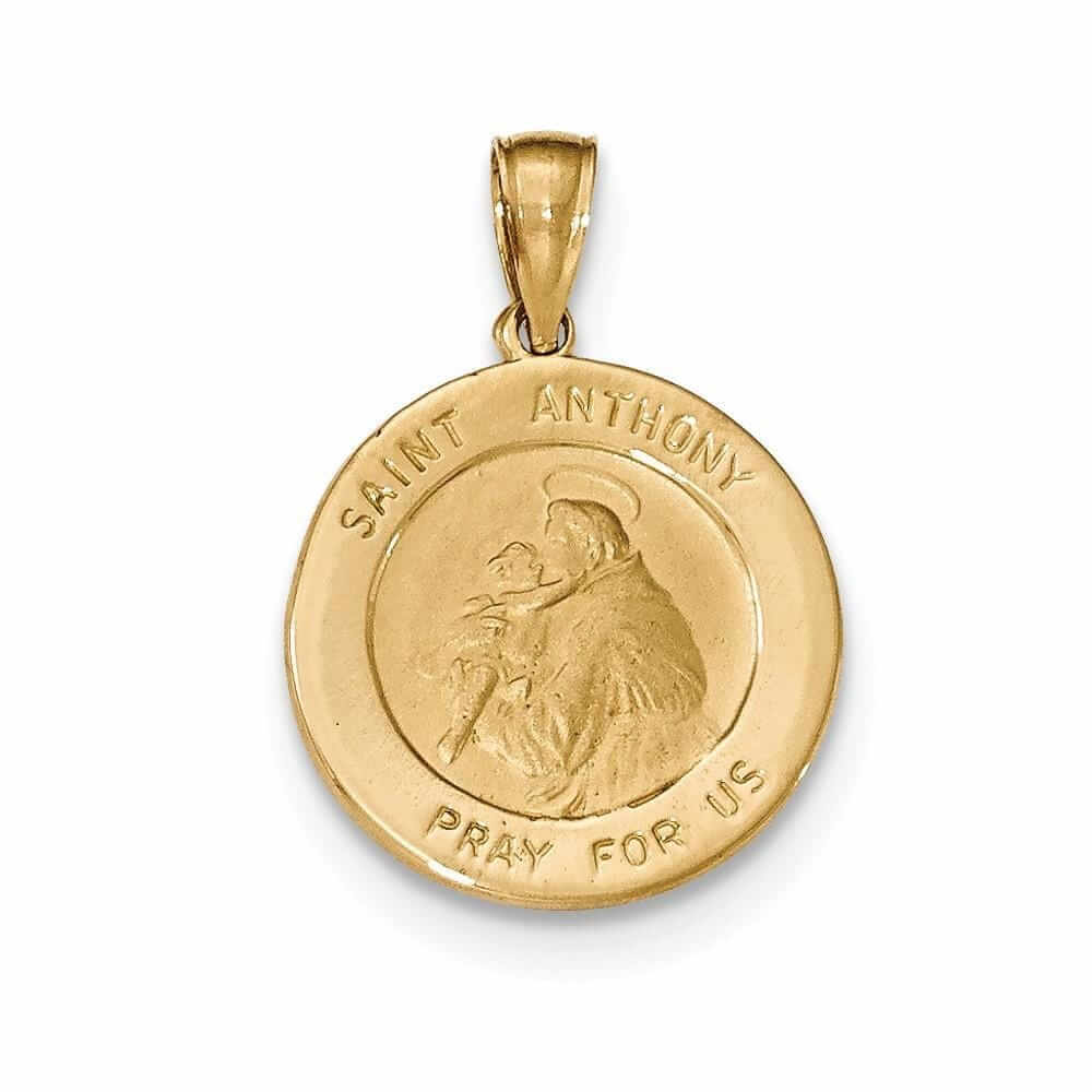 14 Yellow Gold Saint Anthony Small Round Medal